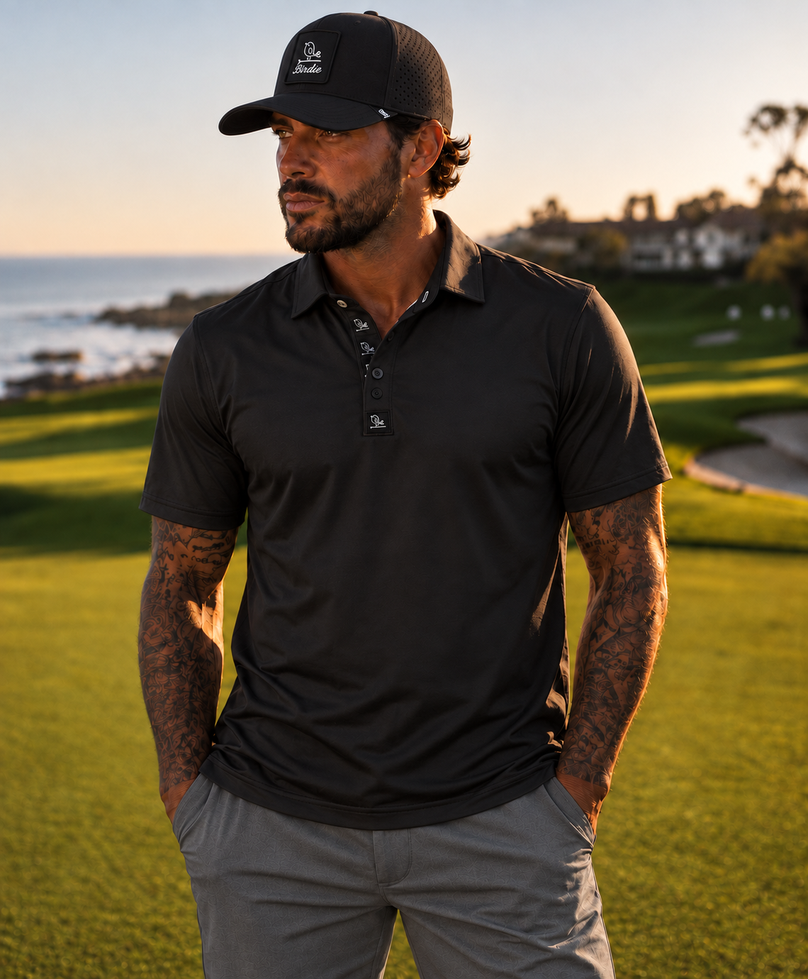 The Birdie Signature Polo- Blacked Out Birdie!