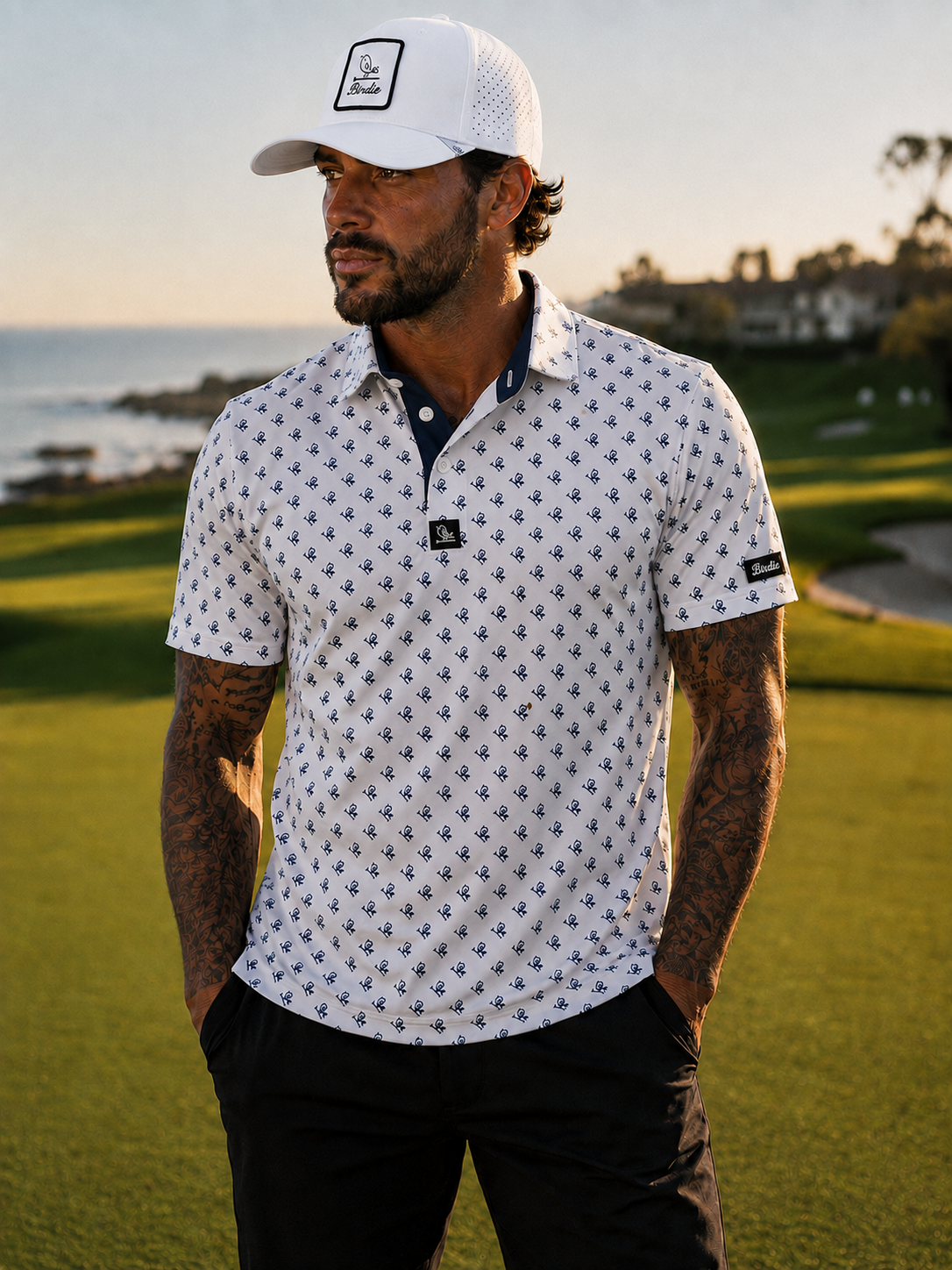 The Birdie Signature Polo- Blue Birdie!