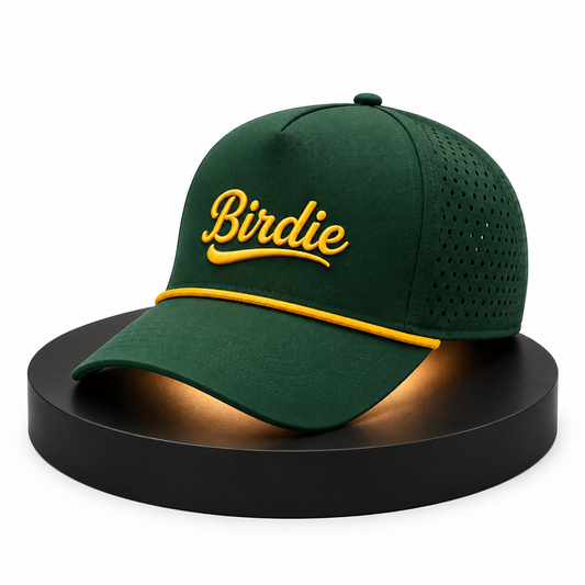 Birdie Perforated Performance Rope Hat – Green & Gold Edition