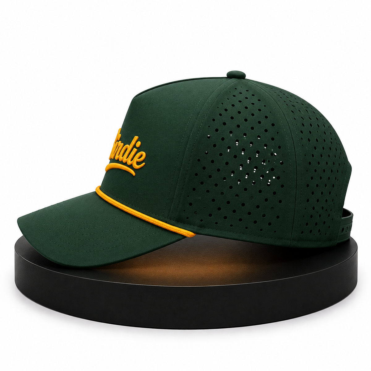 Birdie Perforated Performance Rope Hat – Green & Gold Edition