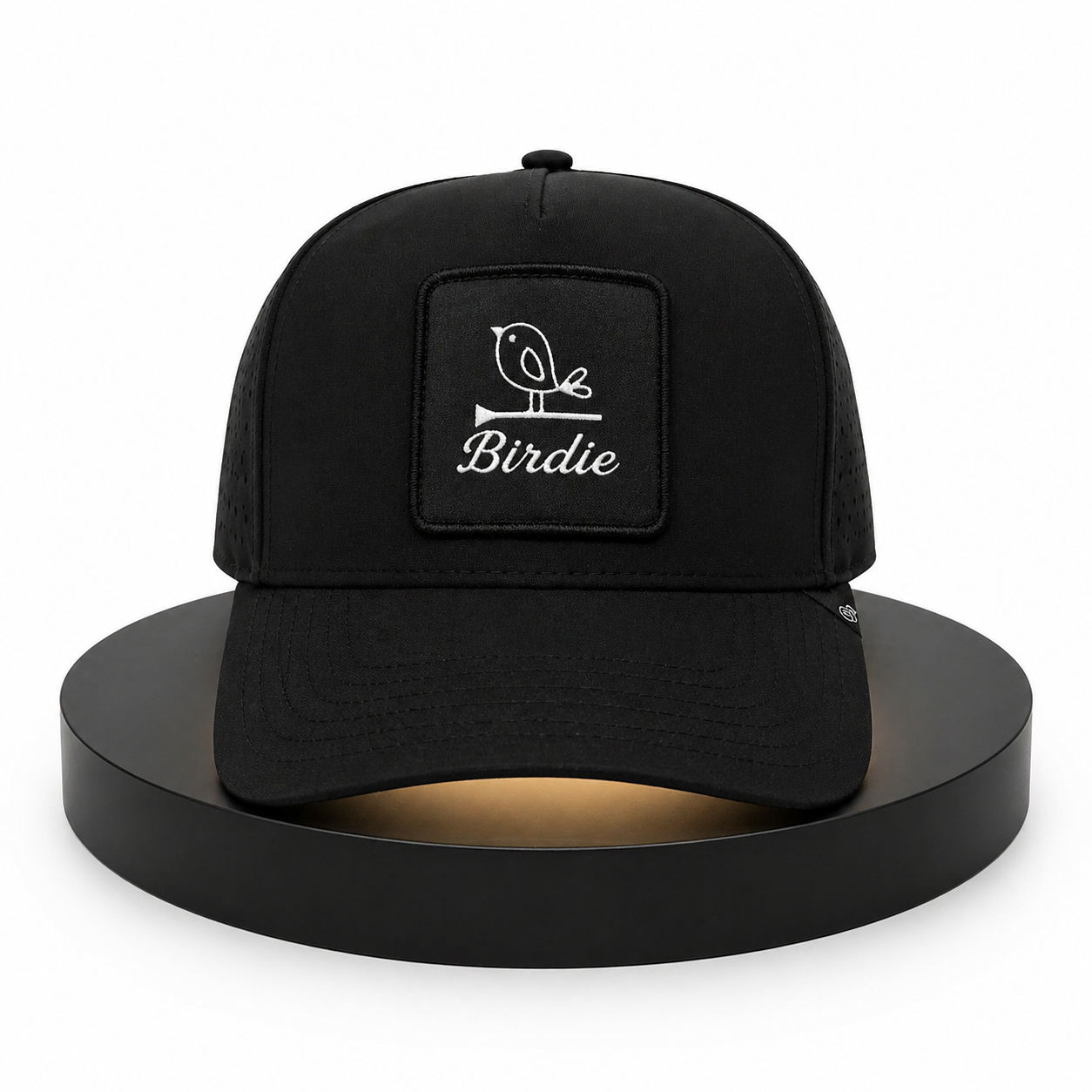 Birdie Perforated Performance Hat  – Patchy Birdie Black!